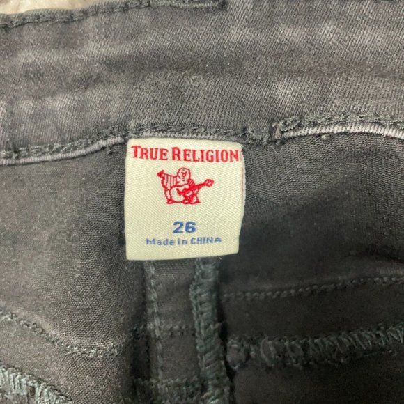 True Religion Halle Jeans Womens Sz 26 (Actual 24x23) Black Skinny Stretch Denim - Picture 7 of 14